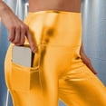 thumbnail image 6 of HNMKIU Women's High Waist Gold Foil Print Pure Color Casual Pencil Yoga Pants Slim Fit Stretchy Workout Running Fitness Pants Yoga Leggings 02_Gold,XXL, 6 of 8