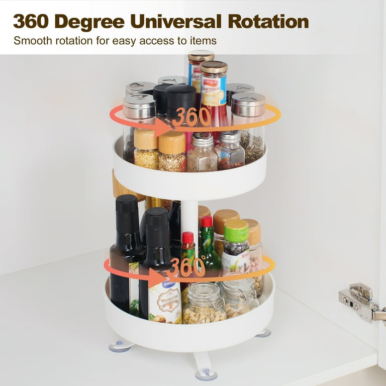 Tier Rotating Spice Rack, 10-inch Spinning Spice Organizer