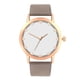 thumbnail image 1 of Reloj de pulsera de cuarzo de moda con esfera analógica redonda y estilo unisex, de piel sintética gris, 1 of 5