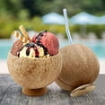 thumbnail image 2 of 6 Pcs Natural Coconut Shell Cups, Hawaiian Theme Luau Party Cups Supplies, Coconut Cups for Party, Coffee shop, Ice Cream Store, Restaurant, Special Coconut Shell Cup Decoration,12oz, 2 of 7