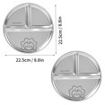 thumbnail image 1 of Stainless Steel Divided Western Food Plate Pasta Dish Salad Barbecue Plate Stackable Breakfast Plate Kitchen Tableware Style D 2PCS, 1 of 6