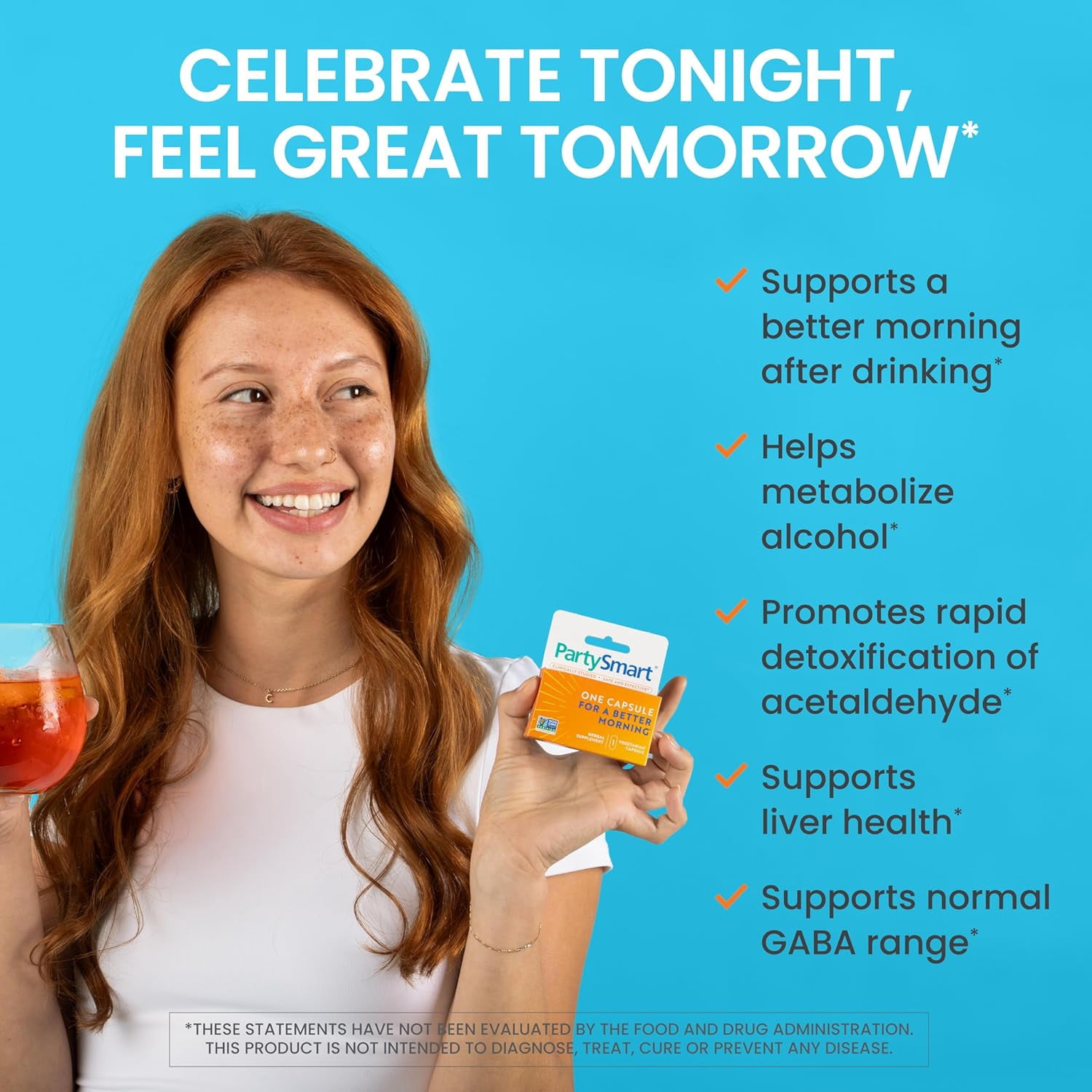 Himalaya PartySmart, One Capsule for a Better Morning after Drinking, Liver Support, 10 Capsules