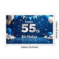 thumbnail image 2 of Blue and Silver Happy 55th Birthday Backdrop Banner with Balloon Elements Party Supplies Photography Props Birthday Decoration Photo Background Decorations, 2 of 7