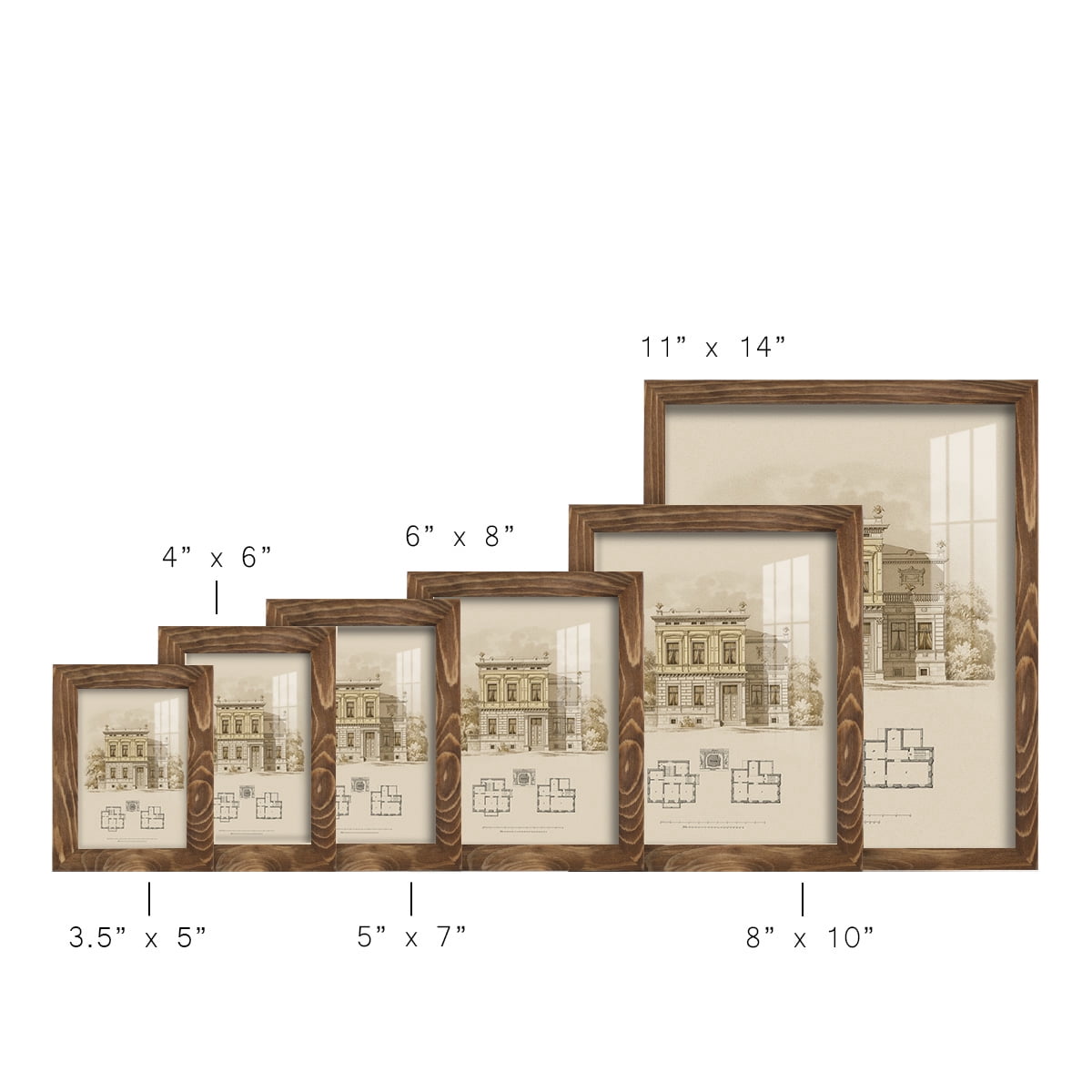 Estate and Plan III -Framed Print w/glass-Walnut