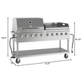 thumbnail image 3 of 72 in. 10-Burner Commercial Outdoor Propane Gas Grill With 36 in. Roll Dome Cover and 36 in. Griddle in Stainless-Steel, ETL Listed (CGKIT7-D36G36), 3 of 13