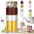 thumbnail image 1 of Infusifie Tea Infuser, 2025 New Glass Tea Infuser Bottle, 3 in 1 Smart Tea Maker for Loose Leaf Tea Steeper,Double-Layered Glass Tea Infuser Bottle (Brown,420ml), 1 of 1