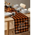 thumbnail image 3 of Fall Buffalo Plaid Burlap Cotton Table Runner 13x60 Inches Long, Thanksgiving Orange Check Farmhouse Farmhouse Table Runners, Outdoor Dining Tablecloths Decor for Baby Shower/Party/Wedding, 3 of 6