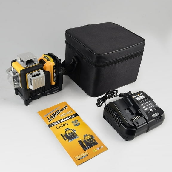 Cordless Surveyor's Level Compatible With Dewalt 12V Battery (Battery Included) - 60Ft Range, 3-Line Self-Leveling, 360° Waterproof Design, Ideal for Home Renovation & Construction