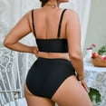 thumbnail image 3 of HAOTAGS Women Summer Solid Chest Pad Underwire Bikini Sports Split Swimsuit,, 3 of 9