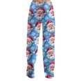 thumbnail image 4 of Women's Casual Fashion Christmas Pajama Pants, Long Sleepwear Trousers for Sports and Home Use, Comfortable and Soft Material for Nightwear and Lounging,Royal Blue,M, 4 of 7