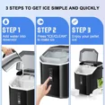 thumbnail image 4 of KISSAIR Nugget Ice Maker Countertop with Soft Chewable Pellet Ice, Portable Ice Machine with Handle, 35lbs/24H, Black, 4 of 9