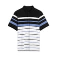 thumbnail image 1 of Camiseta De Golf A Rayas Bloque De Color Mangas Cortas Polo Para Hombres Negro Blanco Azul S, 1 of 5
