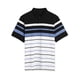 thumbnail image 1 of Camiseta De Golf A Rayas Bloque De Color Mangas Cortas Polo Para Hombres Negro Blanco Azul S, 1 of 5