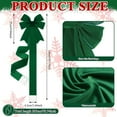 thumbnail image 3 of Burgundy Velvet Christmas Cabinet Ribbon Bows for Door & Furniture – 78.7 Inch Large Christmas Bow for Gifts, Tree, Wall & Party Decorations, Green, Ribbons, 3 of 6