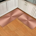 thumbnail image 2 of Pink Kitchen Rug Sets 2 Pieces Abstract Copper Background Comfort Cushioned Floor Mats Washable Minimalist Modern Doormat Anti Fatigue Non-Slip Area Runner Rugs Carpet for Kitchen Bedroom Bathroom, 2 of 6