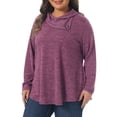 thumbnail image 2 of DARING DIVA Women's Plus Blouse Cowl Neck Casual Tunic Tops with Pockets 1X Purple, 2 of 6