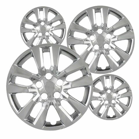 Fuel Rider Set of 4 16 inch Chrome Snap-On Hubcaps With 10 Spoke Compatible With 2013-2018 Nissan Altima Standard Steel Wheel Covers