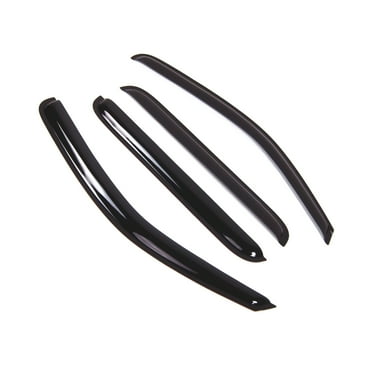 TuningPros Outside Mount Window Visor Deflector Smoke Tinted 4 Pcs Set For 2005-2016 Nissan Frontier Crew Cab