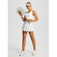 thumbnail image 5 of BALEAF Women's Tennis Skirts High Waisted Tummy Control Flowy Pleated Golf Skorts Skirts for Women Lightweight with Shorts 2 Inner Pockets White L, 5 of 6