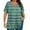 Green, variant on Women's Plus Size V Neck Cross Front Short Sleeve Top, Striped Print Casual Blouse, Soft Loose Fit T-Shirt for Summer Daily Wear Casual Outings