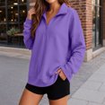 thumbnail image 6 of GUACER Long Sleeve Tops for Women Hoodless Trendy Oversized Half-Zip Soft Casual Pullover Sweatshirts, 6 of 6