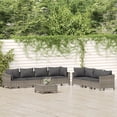 thumbnail image 1 of vidaXL 8 Piece Garden Lounge Set with Cushions Grey Poly Rattan, 1 of 5