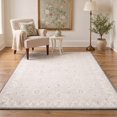 thumbnail image 4 of KUETH 2x3 Soft Classic Allover Persian Accent Rug, Machine Washable Low Pile Non Slip Backing Rug, 浅米色 Rug for Entryway Kitchen, 4 of 5