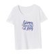 thumbnail image 5 of Camiseta para mujer de verano con cuello redondo y cuello redondo para uso diario, caminar, vacaciones XL, 5 of 7