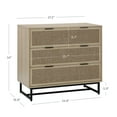 thumbnail image 4 of Nathan James Kova 3-Drawer Rattan Dresser or Boheminan Living Room Storage Cabinet with Textiline Rattan Accent and Metal Legs, Light Oak/Black, 4 of 6