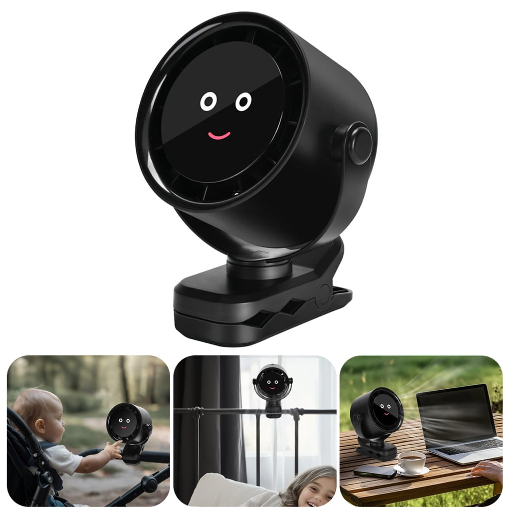 lanema Strollers Fan Portable 4000mAh Fan for Travel 5 Speed Rechargeable 360 Degree Rotate Flexible Tripod Clip On Fan