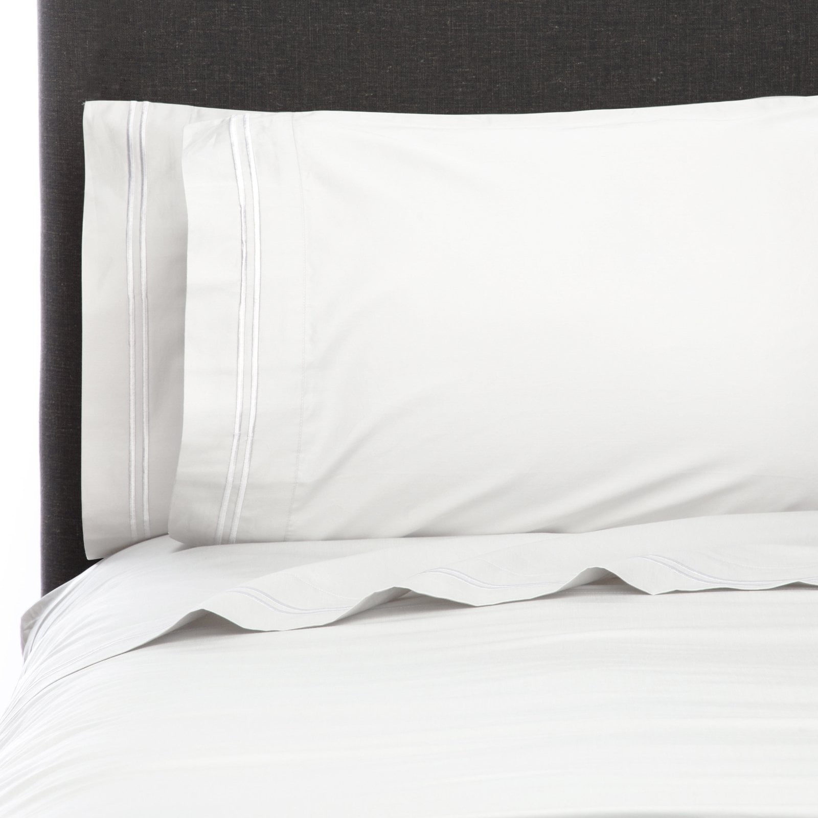 Melange Home 400 Thread Count Bali Embroidery Cotton Sheet Set Full Grey