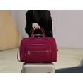 thumbnail image 4 of MKF Collection Jayla Women’s Solid Quilted Cotton Duffle Bag For Travel by Mia K - Wine Red, 4 of 10