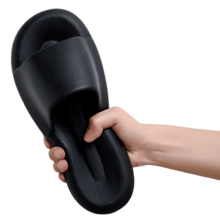 

Wish Men and women cute slippers summer cartoon slippers open toe slippers non-slip home slippers shower slippers flat sandals for indoor and outdoor（black 39-40m） S2043