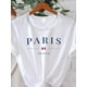 thumbnail image 2 of Paris Letter Print T-shirt, Short Sleeve Crew Neck Casual Top For Summer & Spring, Women's Clothing Tee For adult, Men, Women, Teen, Teenager, adolescent, Youth, 2 of 5