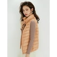 thumbnail image 4 of Wenseny Women’s Stand-up Collar Padded Warm Puffer Vest Zipper Outerwear Quilted Coat Orange 3XL, 4 of 7