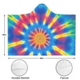 thumbnail image 3 of Wearable Blanket,Rainbow Tie Dye Mandala Pattern Hooded Wearable Flannel Blanket for Adults & Teens,Winter Poncho Shawl Wrap Cape Cozy Anti-Pill,60"x80", 3 of 5