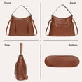 thumbnail image 4 of FALAN MULE Women’s Hobo Bag Large Capacity Shoulder Handbag with Multi Zipper Pockets, Soft Leather Crossbody Purse with Adjustable Strap, 4 of 8