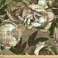 thumbnail image 2 of Ambesonne Vintage Fabric by the Yard, Abstract Nostalgic Peony, 3 Yards, Pale Brown and Dark Cocoa, 2 of 5