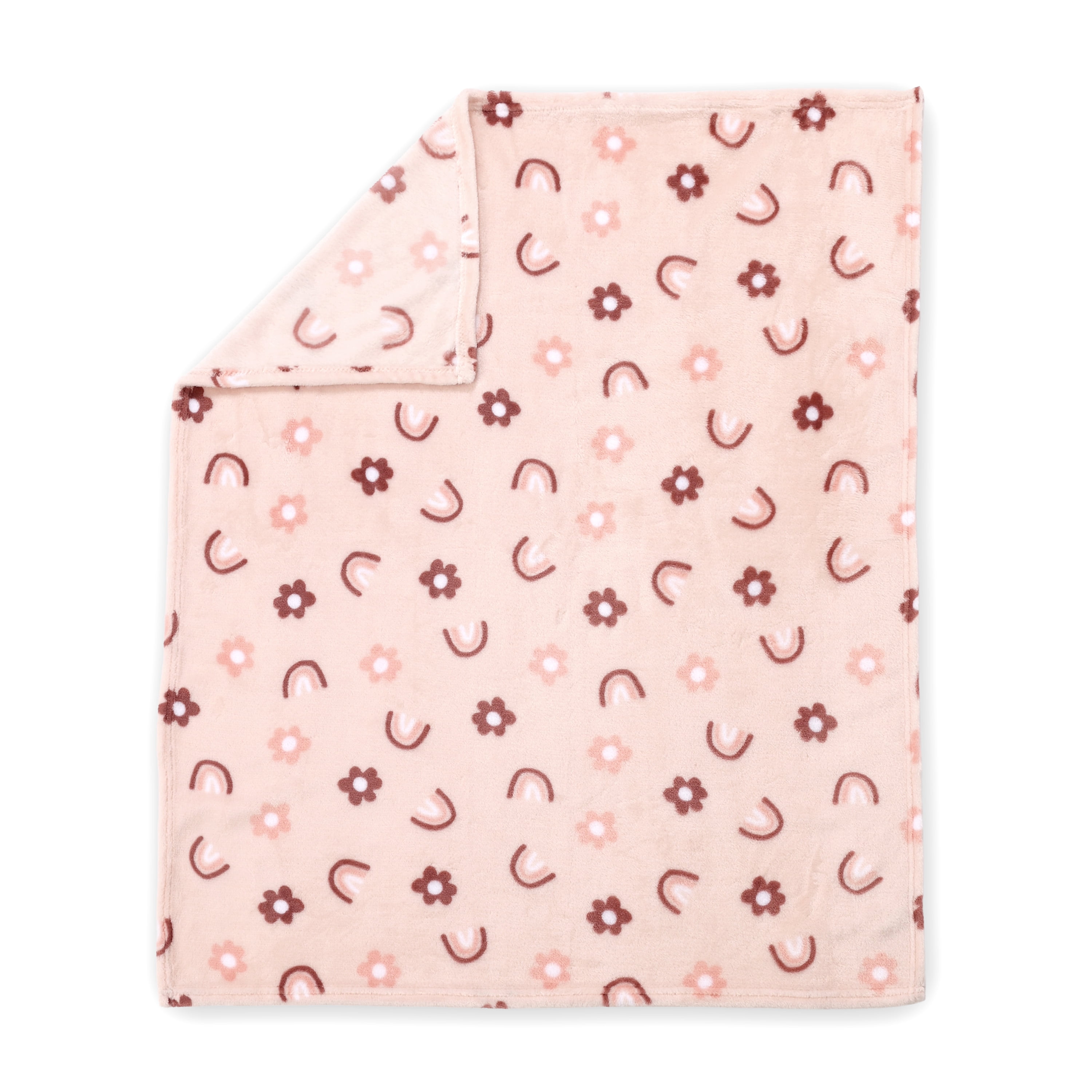 George Baby Pink Rainbow Flannel Baby Blanket 30" x 36"