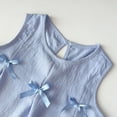 thumbnail image 5 of UngA Girls Cute Bow Crop Tank Top and Wide Leg Pants Set Two Piece Summer Outfits for Kids Toddler 2-3 Years,Light Blue, 5 of 7