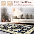 thumbnail image 2 of ODIKA 4' x 6' Machine Washable Non-Slip Area Rug, Middle Eastern Flower High Traffic Rug, Navy, 206687, 2 of 7
