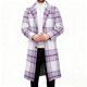 thumbnail image 5 of Kalauyu Men's Casual Notched Collar Plaid Single Breasted Wool Blend Formal Trench Top Coat, 5 of 6