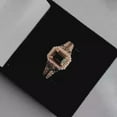 thumbnail image 4 of Sparkle Jewels Round-Cut Brown CZ Engagement Ring with Halo Accents Vintage Rose Gold Finish Bridal Jewelry, 4 of 5