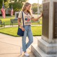 thumbnail image 4 of Bexdxz Women's 9.11 Never Forget Printed V-Neck Short Sleeve T-Shirt Patriotic American Flag 2001-2026 25Th Anniversary Honor Tee for Everyday Wear Khaki XL, 4 of 7