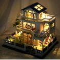 thumbnail image 4 of DIY Miniature House Set ,LED Lighting Mini Dollhouse Kit with Furniture,Wooden Model Craft Model Kits for Adults,Birthday Gift/Home Decor for Family Friends, 4 of 13