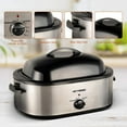 thumbnail image 3 of 18 Quart Electric Roaster Oven, Roaster Pan, Turkey Roaster Electric, Roaster Oven Buffet, Selfbasting Lid, Removable Pan, Full-Range Temperature Control Cool-Touch Handles, Silver, 3 of 16