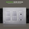 thumbnail image 2 of ENERLITES Elite Series Screwless Decorator Wall Plate Child Safe Outlet Cover, Size 3-Gang 4.68" H x 6.53" L, Unbreakable Polycarbonate Thermoplastic, SI8833-BSV, Brushed Silver, 2 of 5