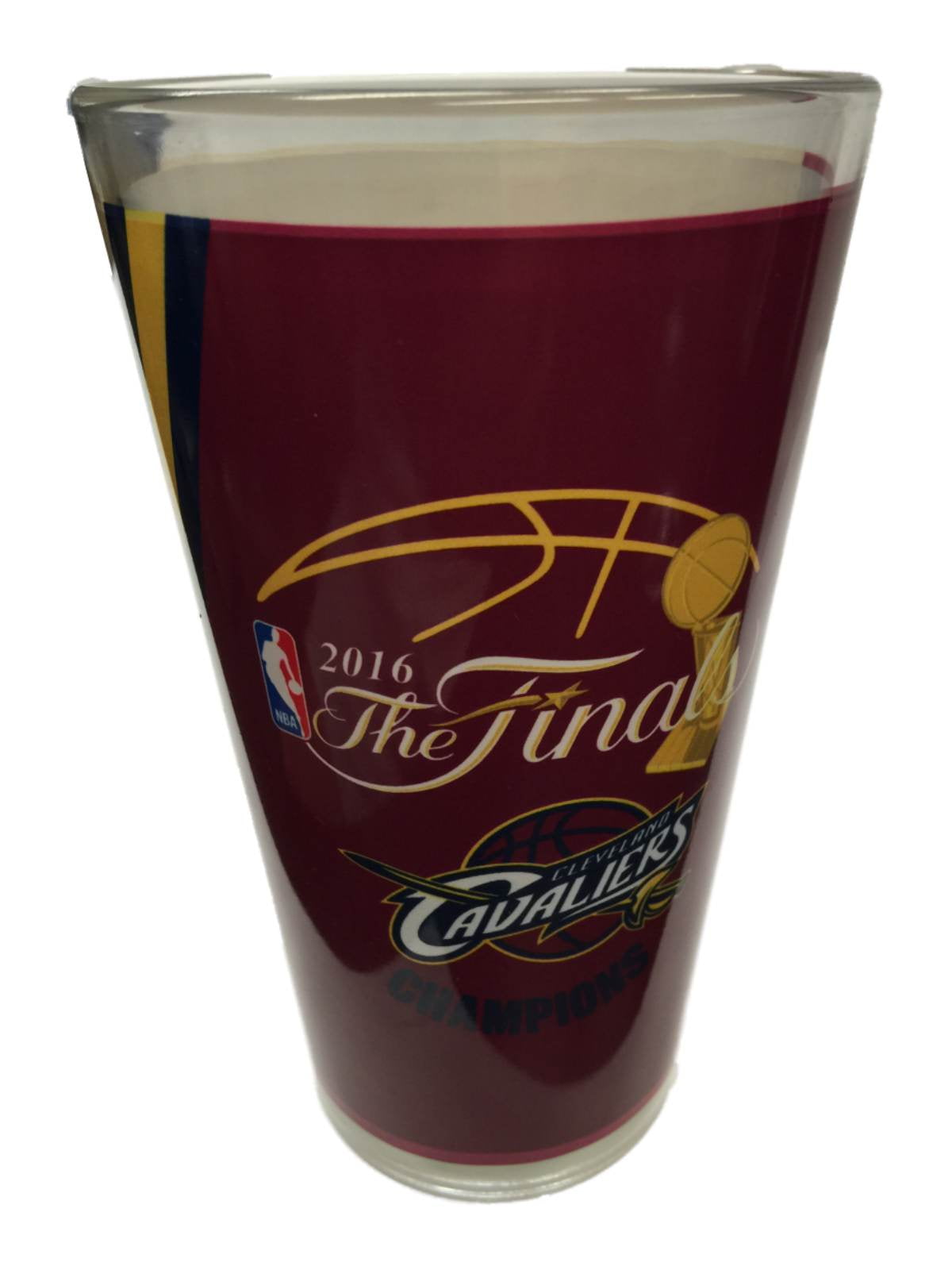 Cleveland Cavaliers 2016 NBA Champions Wine Red Yellow Navy Pint Glass (16oz) by