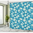 thumbnail image 4 of Ambesonne Floral Shower Curtain, Blooming Lily Flowers Art, 69"Wx84"L, Sea Blue Eggshell, 4 of 4