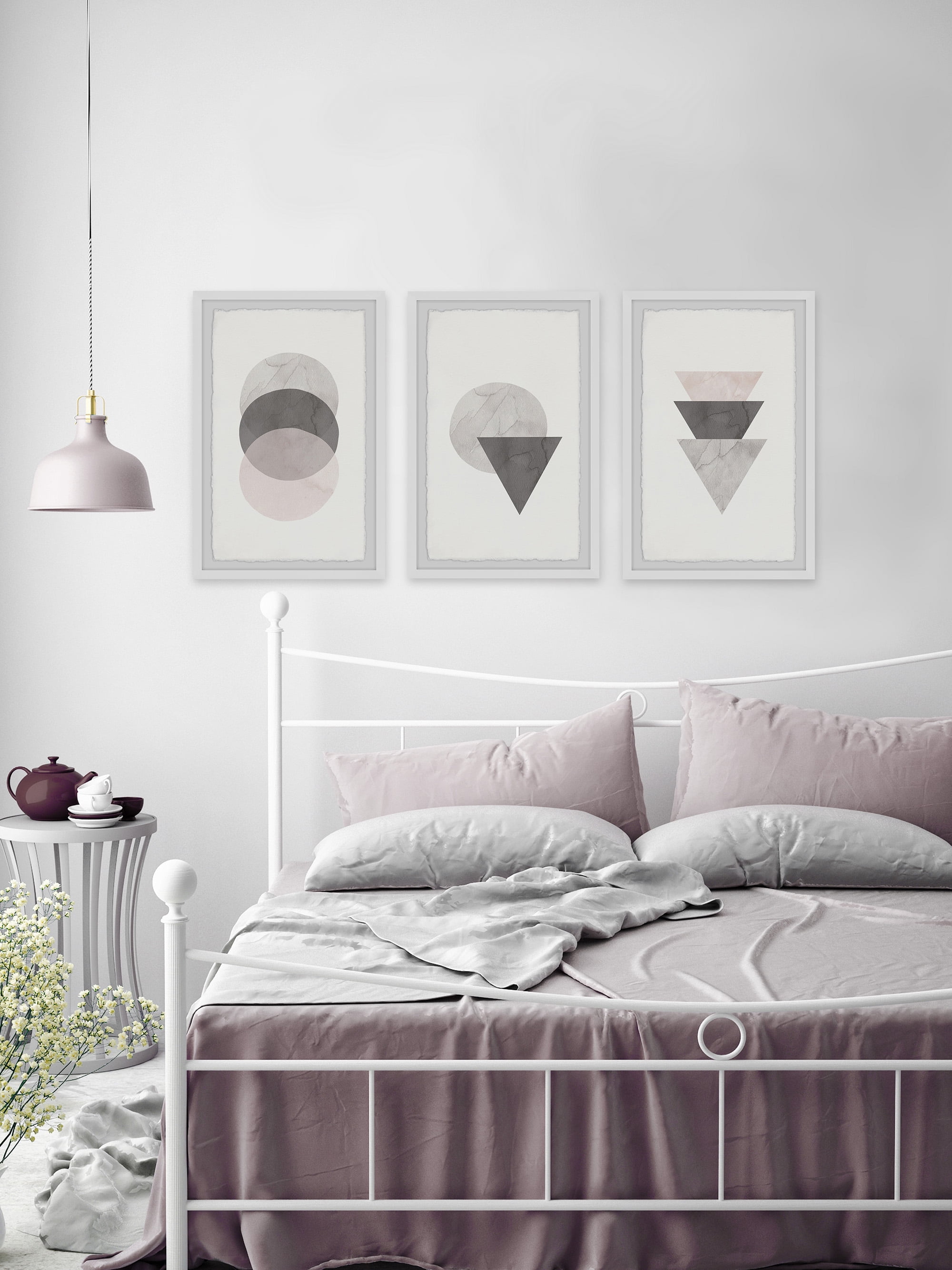 Marmont Hill Triangle and Circle Stack Triptych by Diana Alcala